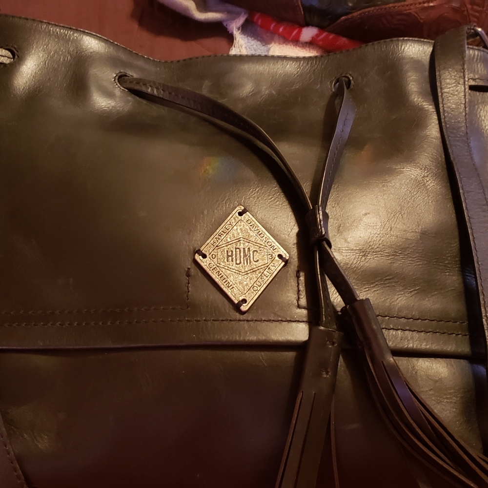 Harley Davidson large black cross body bag